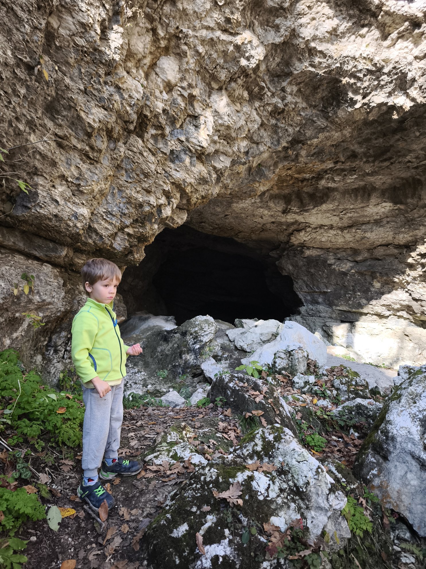 entrance to the cave from the outside